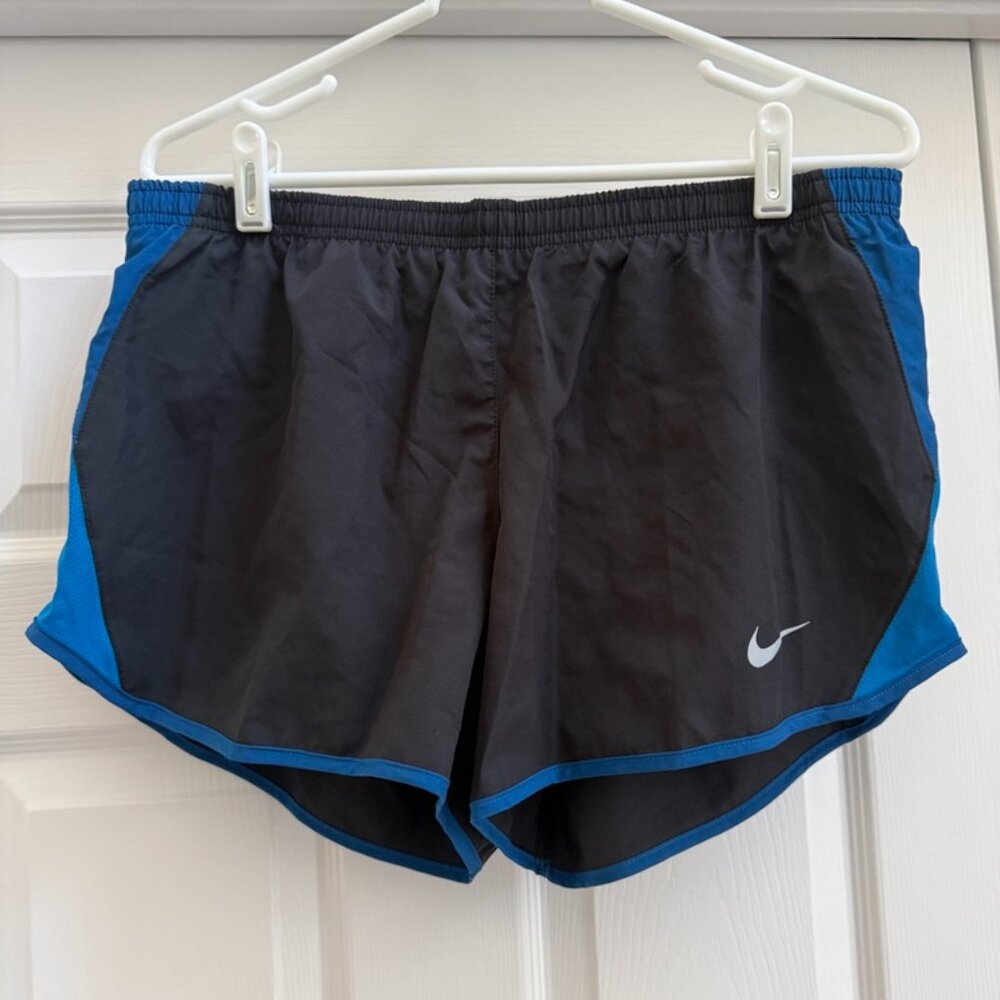 Women's Nike Dri Fit Running Shorts Dark Blue and Black Size Large